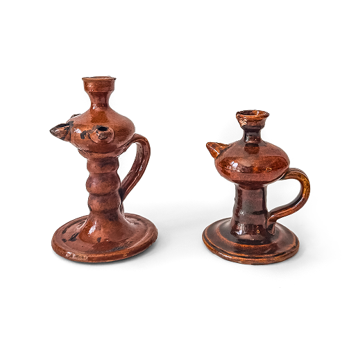 Pair of Oil Lamps in Two Sizes