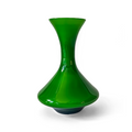 Green Glass Vase with Flared Base