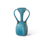 Set of Three Turquoise Glass Vases