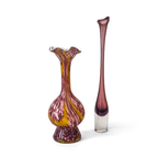 Set of Two Contrasting Blown Glass Vases