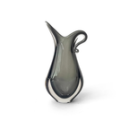 Pair of Sculptural Smoke Grey Glass Vases