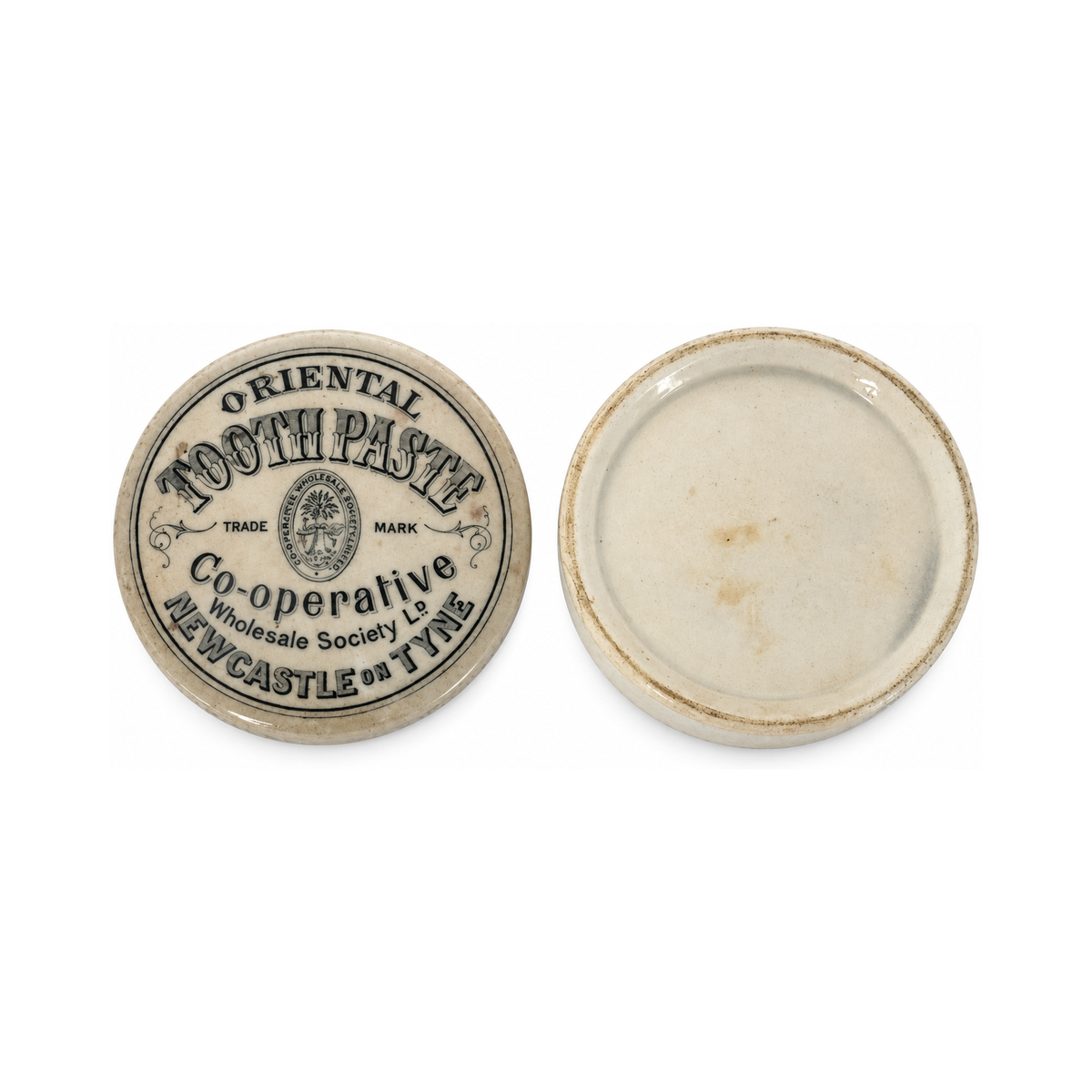 Set of Five Antique Advertising Containers, English & French, circa 1900
