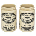 Vintage James Keiller Dundee Marmalade Jars, Milk Glass, 1970s