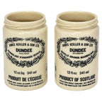 Vintage James Keiller Dundee Marmalade Jars, Milk Glass, 1970s