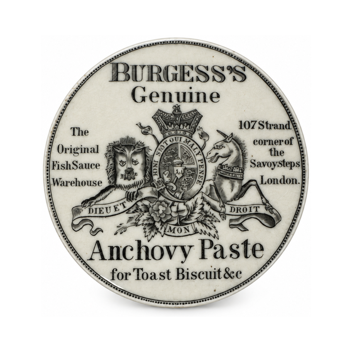 Victorian Antique English Pot Lids Set by Burgess, Circa 1880