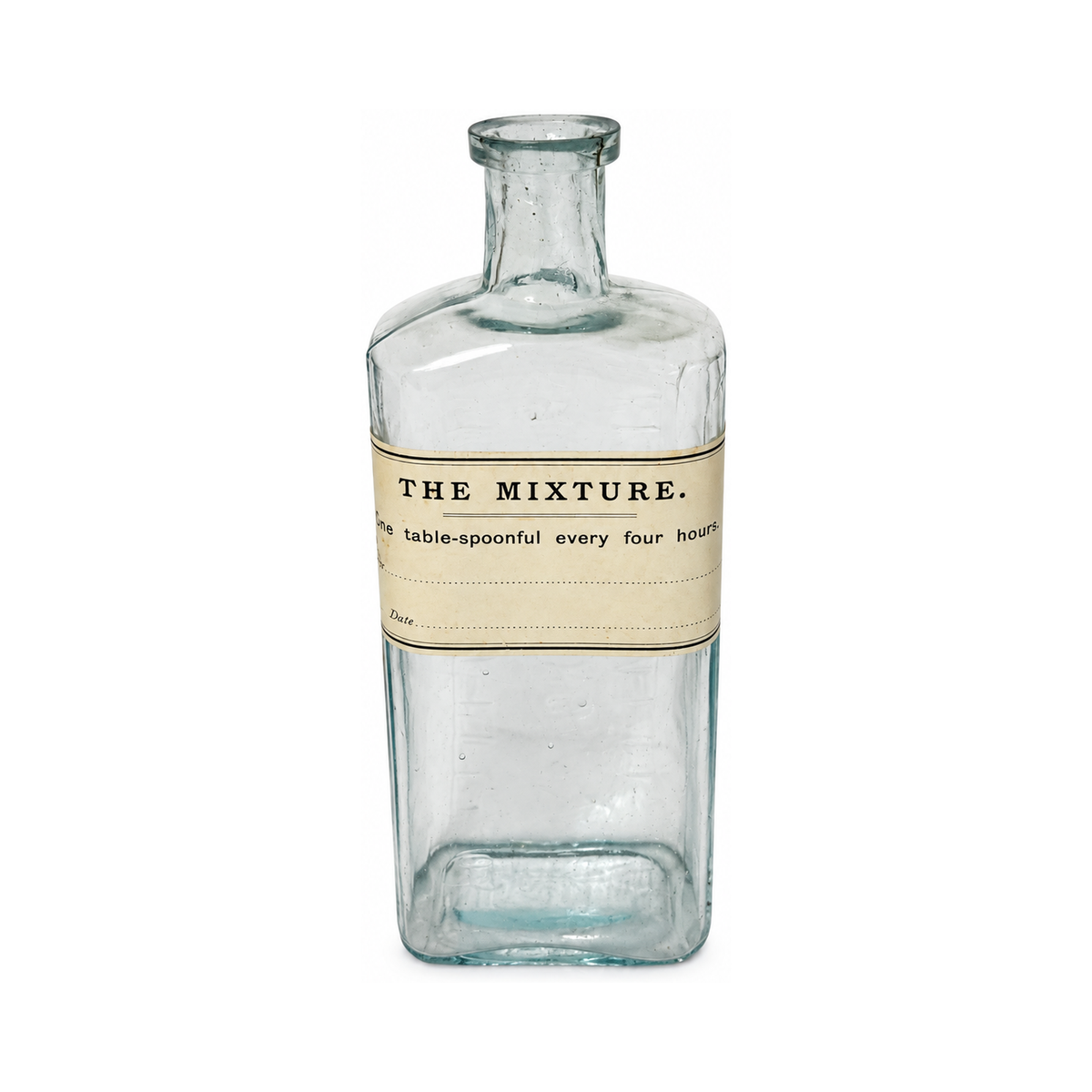 Set of Six Antique Apothecary Bottles with Original Victorian Labels