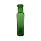 Collection of Nine Unique Antique Green Glass Apothecary Bottles