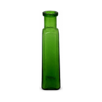 Collection of Nine Unique Antique Green Glass Apothecary Bottles