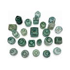 19th Century Antique English Aqua Glass Ink Bottles Collection
