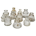 Victorian Era Antique English Ink Bottles Collection, Clear Glass