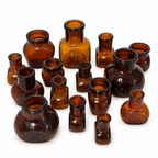 Collection of 15 Antique Amber Glass Bovril Jars, Late 19th Century