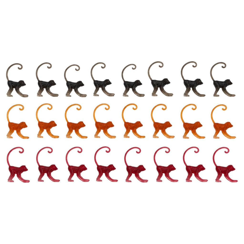 1960s Vintage Acrylic Cocktail Glass Markers Set with Monkey Figures