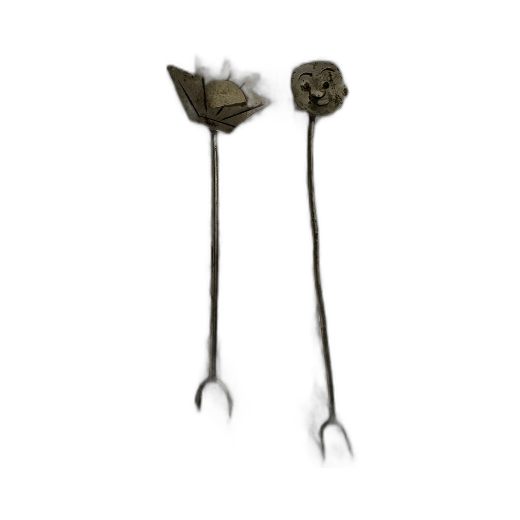 Vintage Set of 14 Alpaca Cocktail Forks, Mexican Novelty Designs, 1980