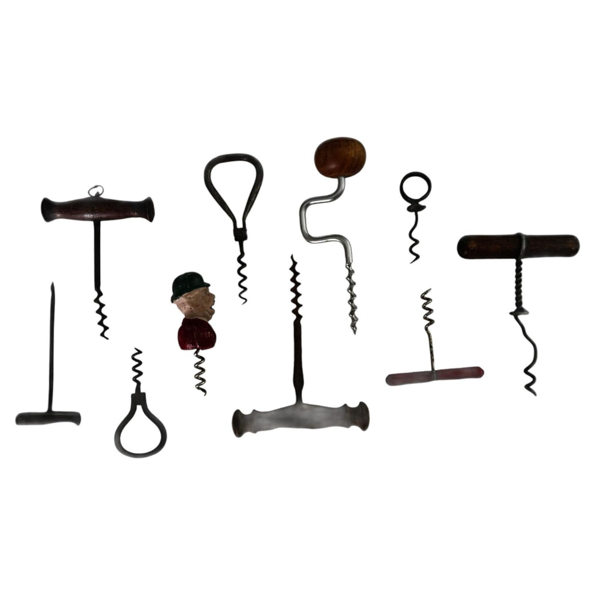 Vintage Corkscrew Collection with Wood, Bakelite and Figural Handles