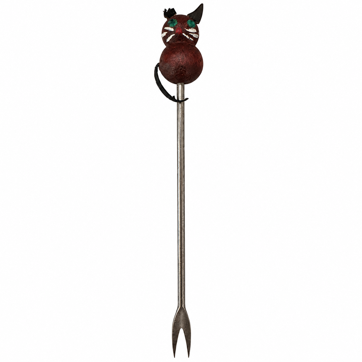 Vintage Japanese Cat Cocktail Picks Set with Wooden Holder, 1950s