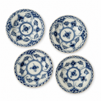 Set of Four Royal Copenhagen Blue Fluted Butter Pats, Denmark, 1961