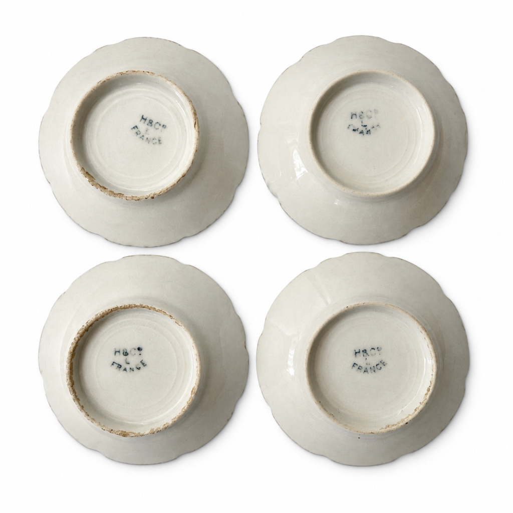 Set of Four Haviland Ranson Butter Pats, Limoges Porcelain, 1890