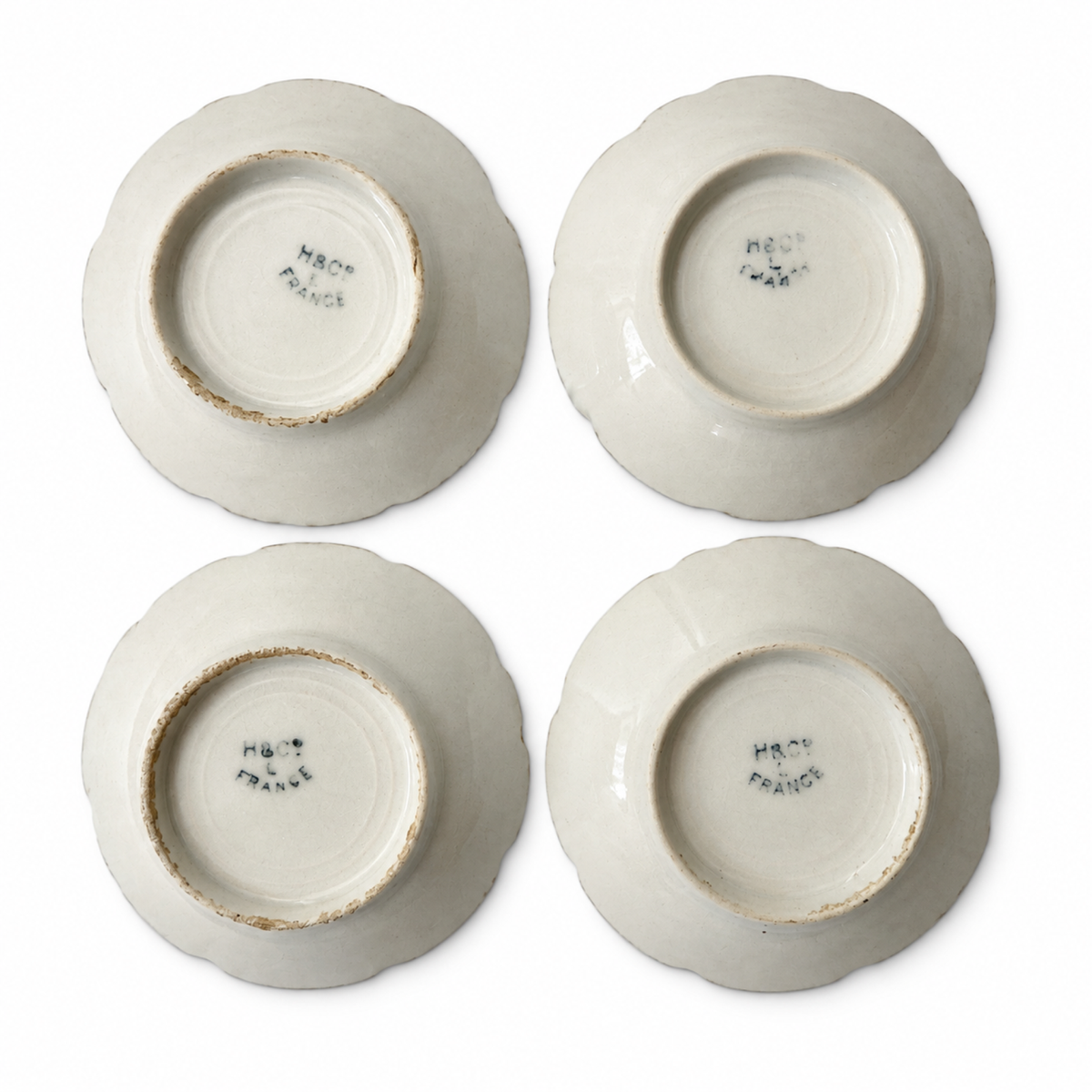 Set of Four Haviland Ranson Butter Pats, Limoges Porcelain, 1890