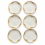 Set of Six Haviland Limoges Porcelain Butter Pats, Silver Anniversary