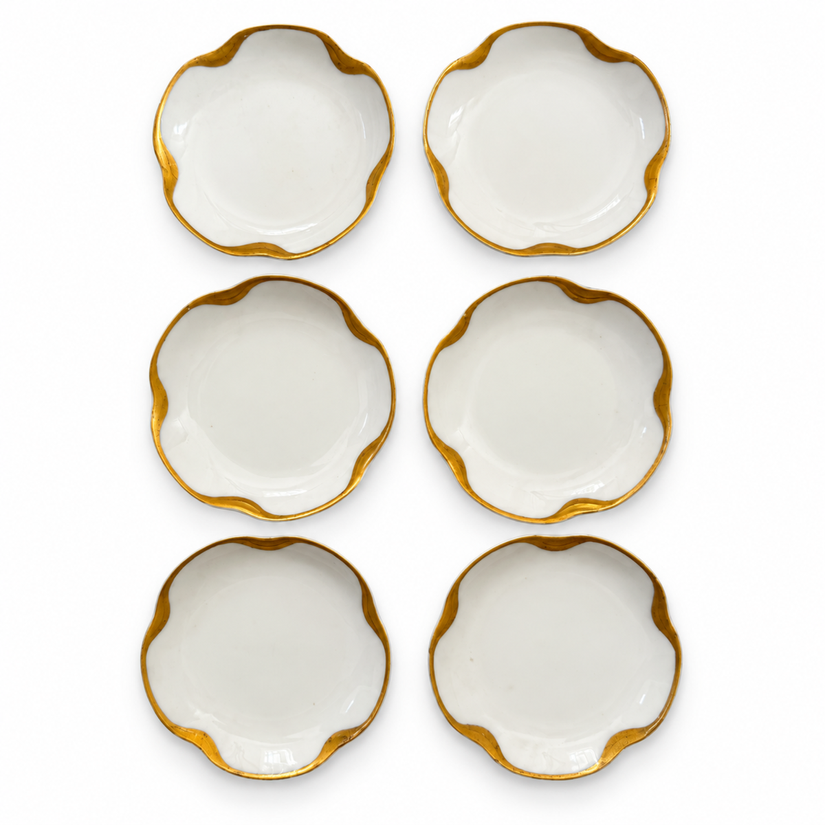 Set of Six Haviland Limoges Porcelain Butter Pats, Silver Anniversary