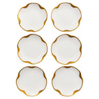 Set of Six Haviland Limoges Porcelain Butter Pats, Silver Anniversary