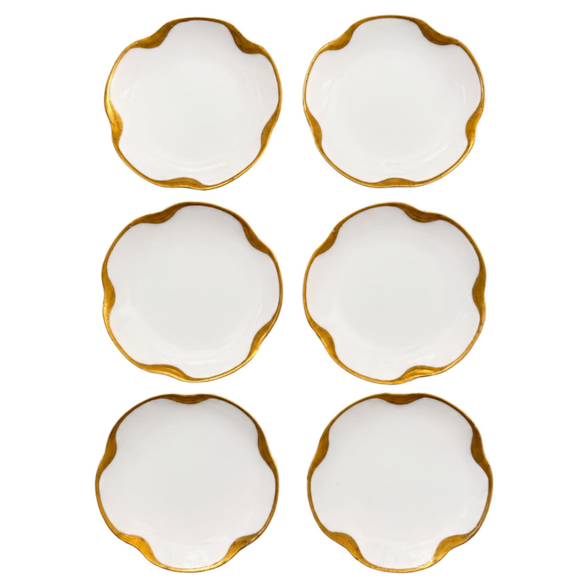 Set of Six Haviland Limoges Porcelain Butter Pats, Silver Anniversary