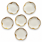 Set of Six Haviland Limoges Porcelain Butter Pats, Silver Anniversary