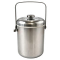 Mid-Century Modern Chrome Ice Bucket with Lid and Swing Handle