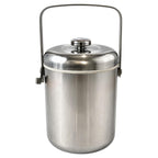 Mid-Century Modern Chrome Ice Bucket with Lid and Swing Handle