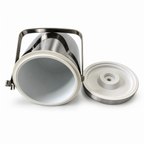 Mid-Century Modern Chrome Ice Bucket with Lid and Swing Handle