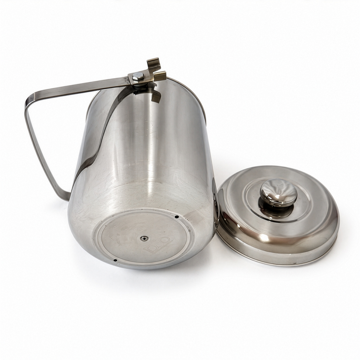 Mid-Century Modern Chrome Ice Bucket with Lid and Swing Handle