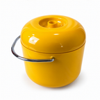 Mid-Century Modern Yellow Melamine Ice Bucket with Chrome Handle