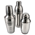 Set of Three Vintage Chrome Cocktail Shakers in Distinctive Shapes
