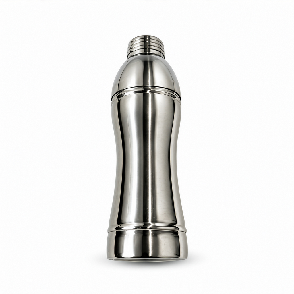 Set of Three Vintage Chrome Cocktail Shakers in Distinctive Shapes