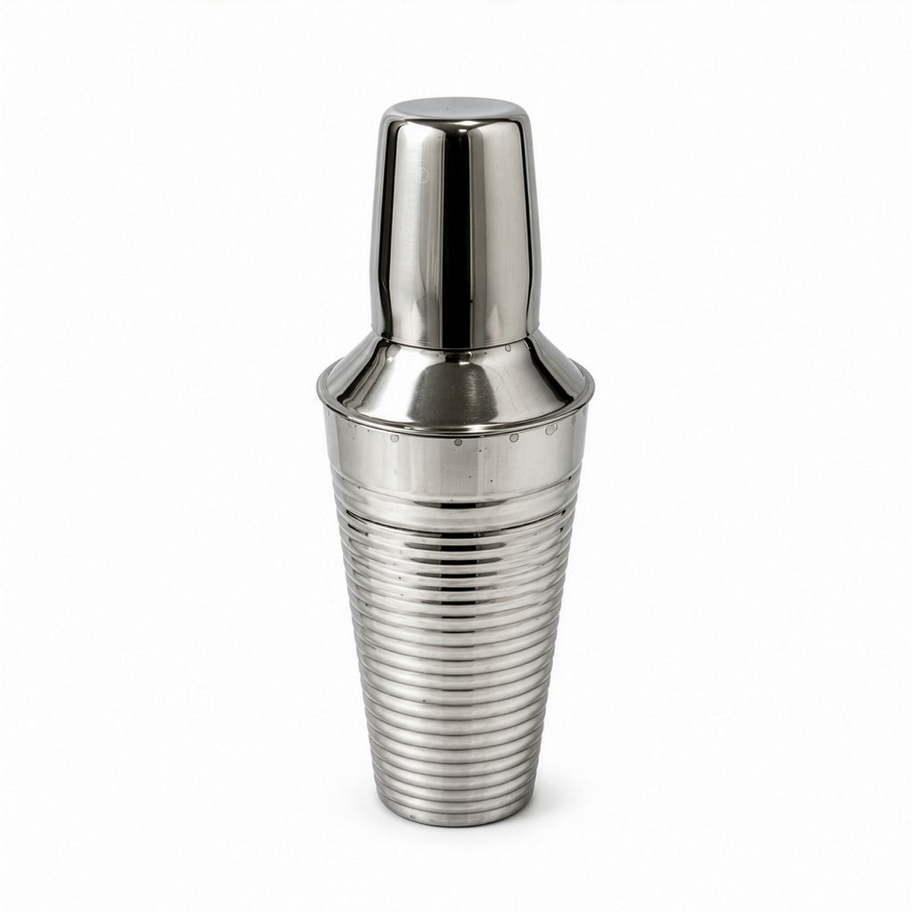 Set of Three Vintage Chrome Cocktail Shakers in Distinctive Shapes
