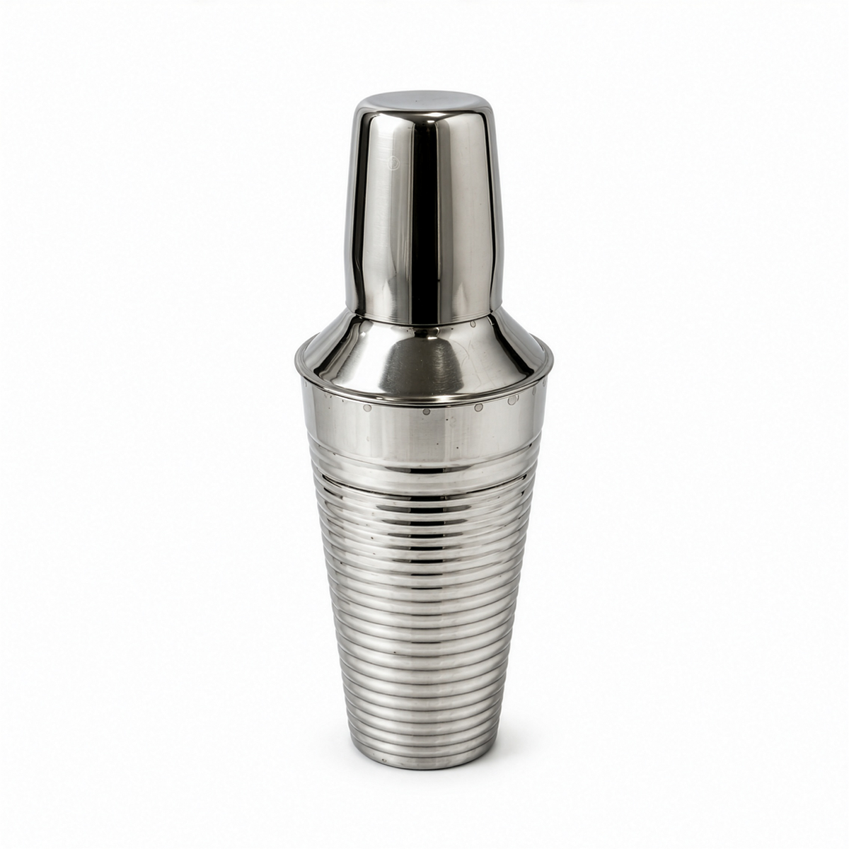 Set of Three Vintage Chrome Cocktail Shakers in Distinctive Shapes