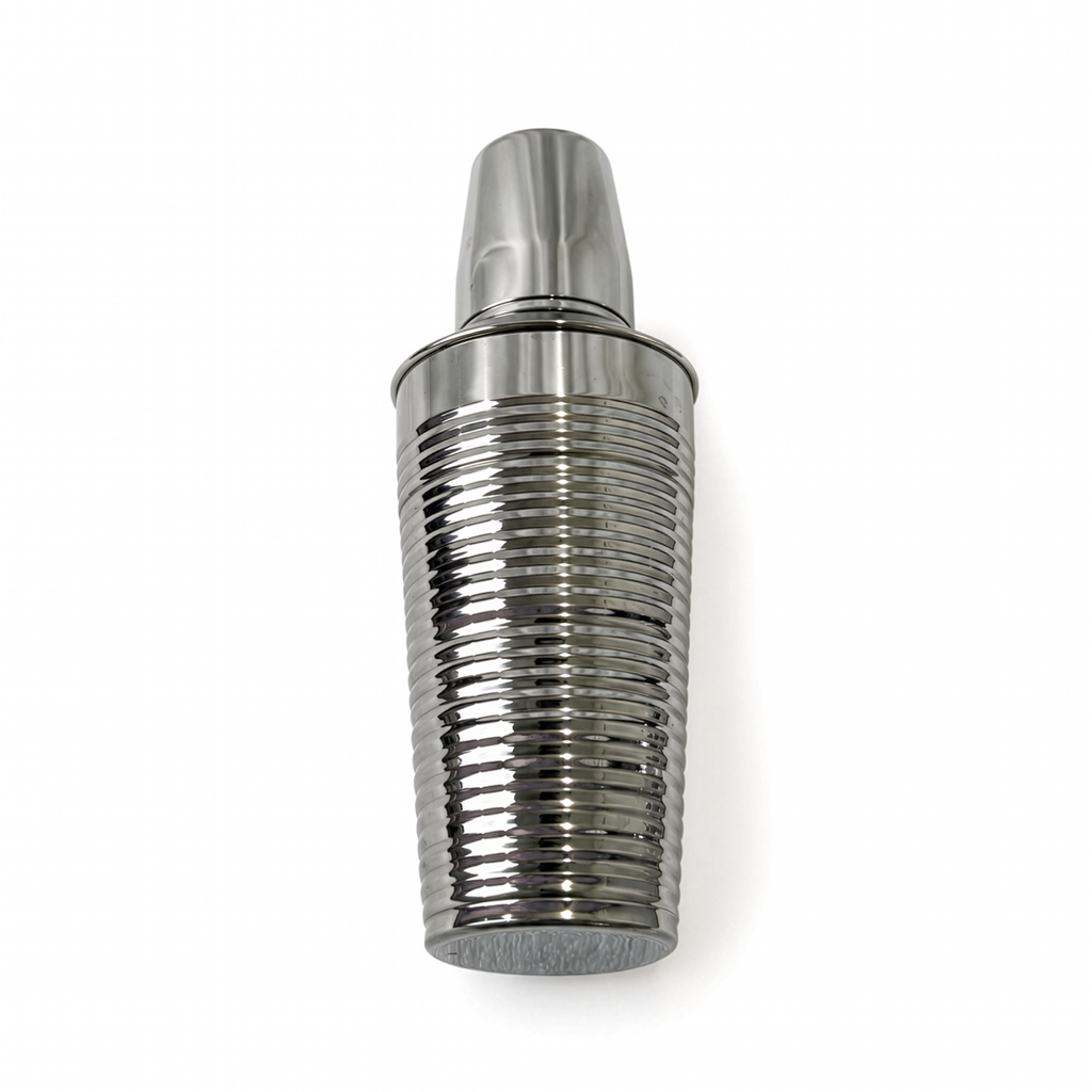 Set of Three Vintage Chrome Cocktail Shakers in Distinctive Shapes
