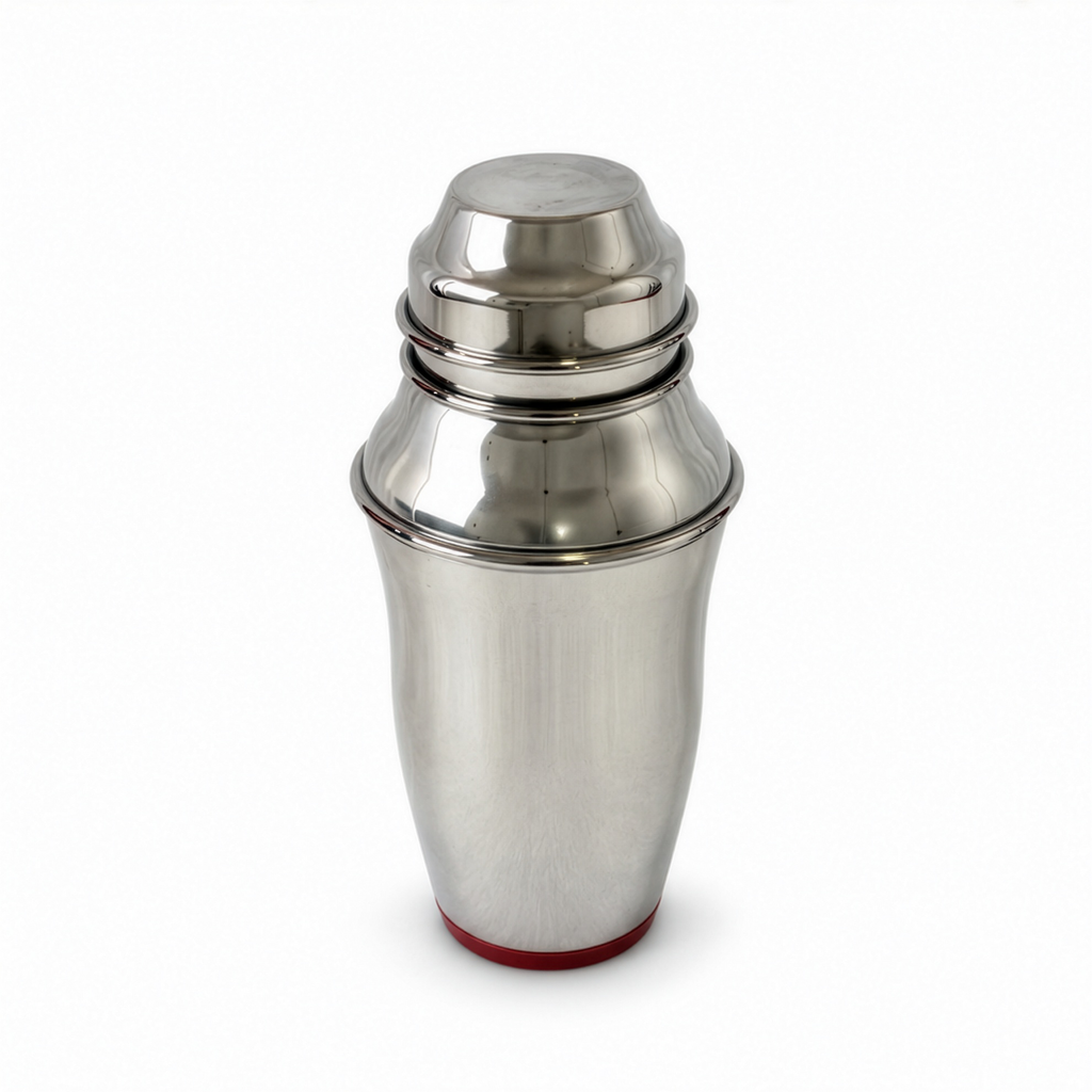 Set of Three Vintage Chrome Cocktail Shakers in Distinctive Shapes