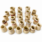 24 Handleless Ceramic Creamers, Ivory and Sand