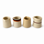 24 Handleless Ceramic Creamers, Ivory and Sand