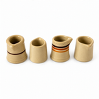 24 Handleless Ceramic Creamers, Ivory and Sand