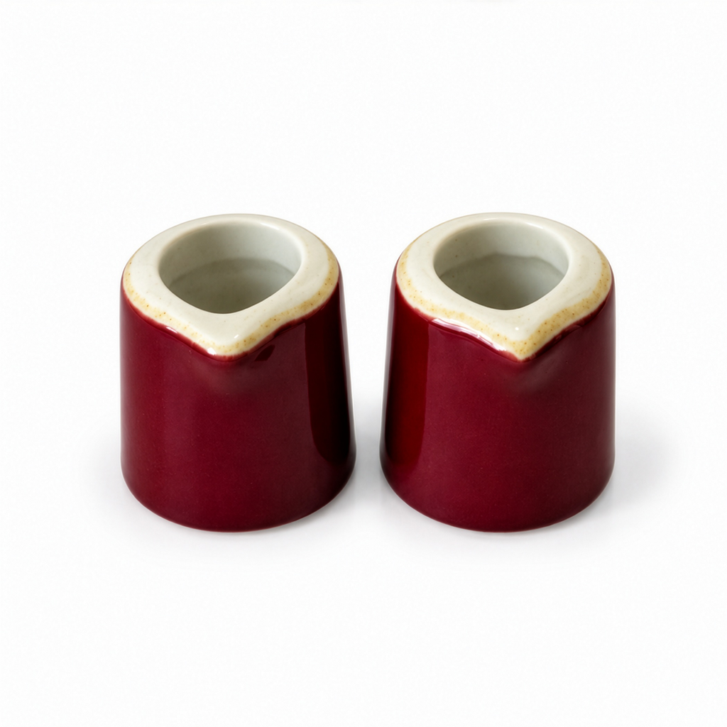 Set of 8 Hall China Creamers, Burgundy Glaze