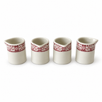 Set of Twelve Warwick Restaurantware Creamers with Red Borders