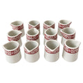 Set of Twelve Warwick Restaurantware Creamers with Red Borders