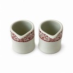 Set of Twelve Warwick Restaurantware Creamers with Red Borders