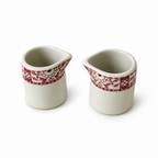 Set of Twelve Warwick Restaurantware Creamers with Red Borders