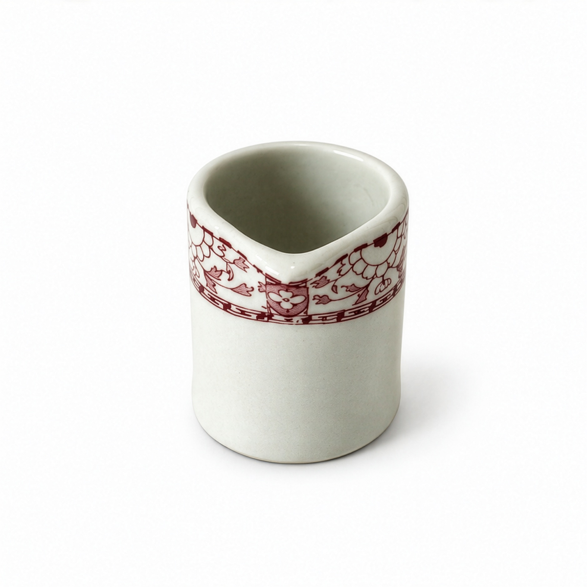 Set of Twelve Warwick Restaurantware Creamers with Red Borders