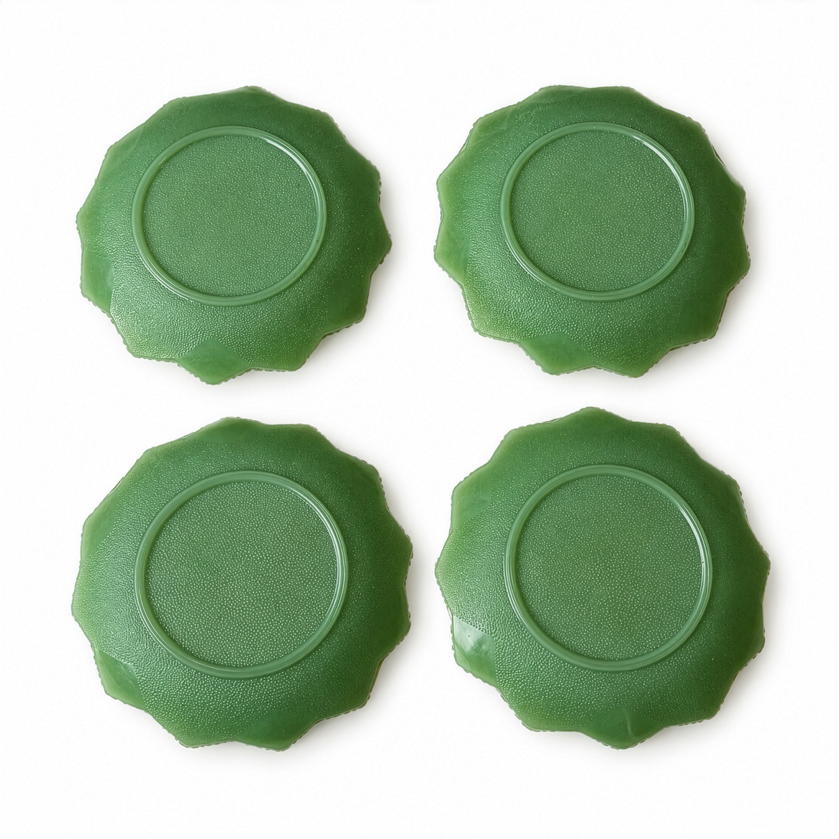 Jadeite Glass Leaf Plates, Attributed to Fire-King