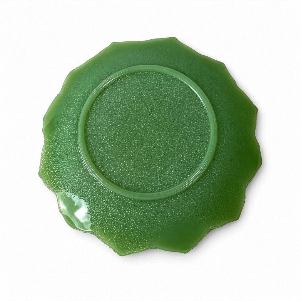 Jadeite Glass Leaf Plates, Attributed to Fire-King