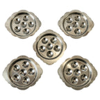 Vintage Silver-Tone Escargot Plates, Set of Five